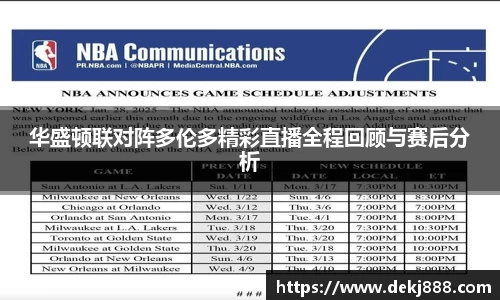 华盛顿联对阵多伦多精彩直播全程回顾与赛后分析